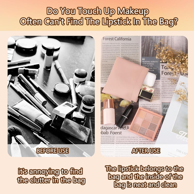 BUSOHA 3 Pack Small Makeup Bag for Purse - Mini Portable Cosmetic Bags for Women, Coin Purse Lipstick Cosmetic Accessories Organizer, Small Travel Kit Storage Pouch(Pink) - Image 5